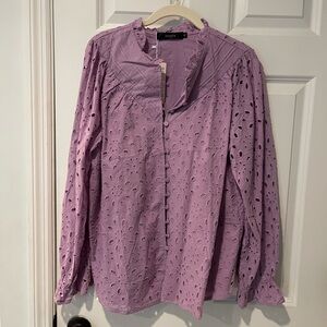 Purple Eyelet Blouse